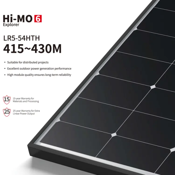 Hi-MO 6 Explorer-LR5-54HTH 415-430M kings solar panel